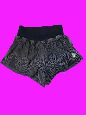 FP Movement by Free People Black Wave-Pattern Athletic Shorts Size M